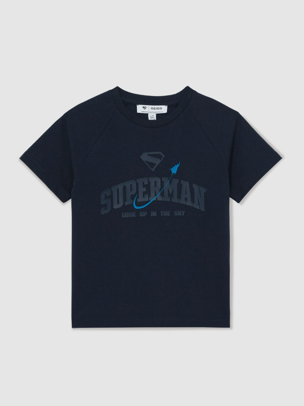 Reiss | 13-14 yrs Superman Raglan Logo T-Shirt in Navy Blue