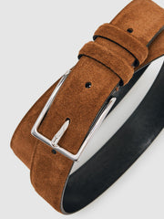 Reiss | Suede Belt in Tobacco Brown