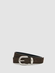 Reiss | Suede Western-Style Belt in Dark Brown