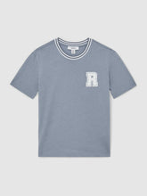 Reiss | 13-14 yrs Cotton Letter Patch T-Shirt in Airforce Blue