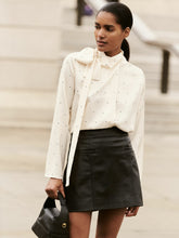 Reiss | Leather Welt-Pocket Mini Skirt in Black