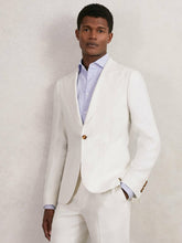 Reiss | Slim Fit Lyocell Linen Single Breasted Suit Blazer in White