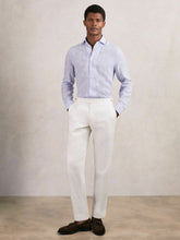 Reiss | Slim Fit Lyocell Linen Suit Trousers in White