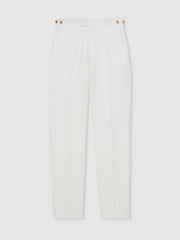 Reiss | Slim Fit Lyocell Linen Suit Trousers in White