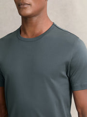 Reiss | Airwater-Cotton Crew-Neck T-Shirt in Airforce Blue
