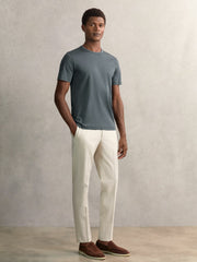 Reiss | Airwater-Cotton Crew-Neck T-Shirt in Airforce Blue