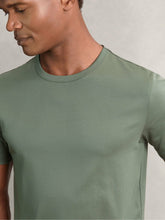 Reiss | Airwater-Cotton Crew-Neck T-Shirt in Kale Green