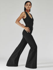 Reiss | Petite Patch-Pocket Flared Jeans in Black