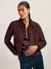 Reiss | Suede Button Through Jacket in Burgundy