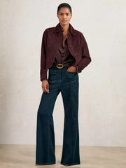 Reiss | Suede Button Through Jacket in Burgundy