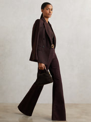 Reiss | Cotton Crew-Neck Long-Sleeve T-Shirt With Stretch in Plum Purple