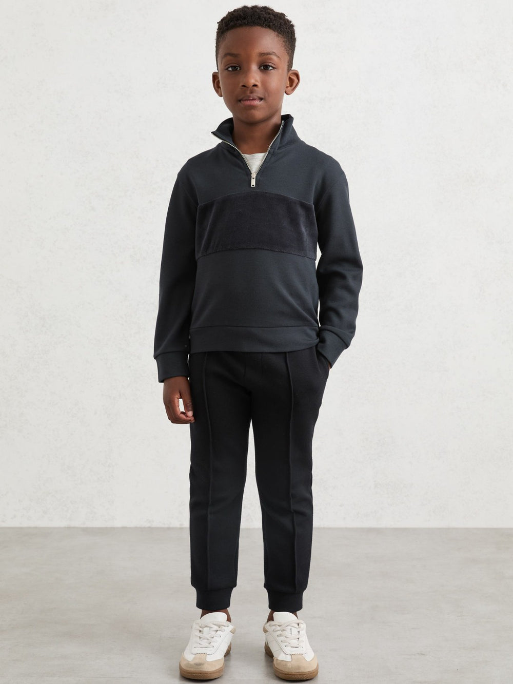 Reiss | 3-9 yrs Interlock Drawstring Joggers in Navy Blue