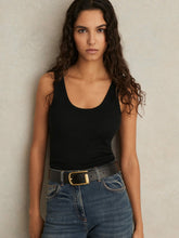 Reiss | Stretch-Cotton Ribbed Vest in Black