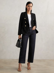 Reiss | Petite Straight Leg Patch Pocket Jeans in Dark Blue