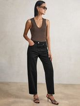 Reiss | Petite Mid Rise Straight Leg Jeans in Black
