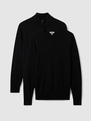 Reiss | Pack of Two Merino Wool Jumpers in Black