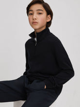 Reiss | 9-13 yrs Wool Half-Zip Funnel Neck Jumper in Navy