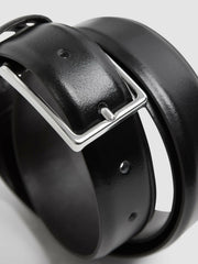 Reiss | Smooth Leather Belt in Black