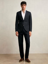 Reiss | Slim Fit Linen Adjuster Trousers in Navy