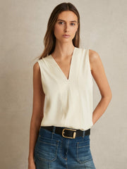 Reiss | V-Neck Shell Top in Ivory
