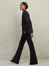 Reiss | Wool-Blend Tailored Flared Suit Trousers in Navy