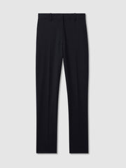 Reiss | Wool-Blend Tailored Flared Suit Trousers in Navy