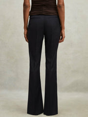 Reiss | Wool-Blend Tailored Flared Suit Trousers in Navy