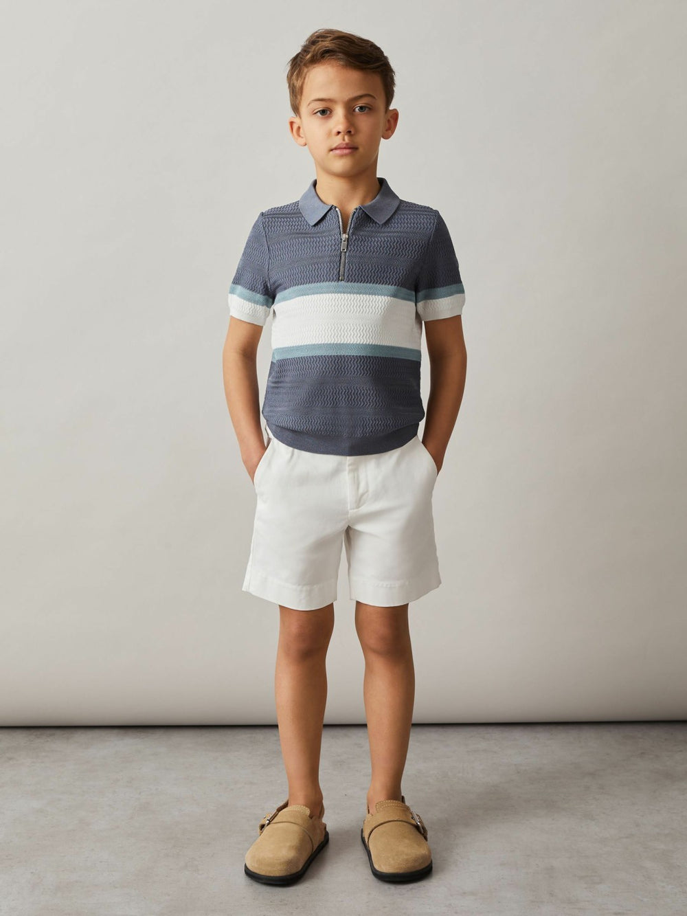 Reiss | 3-9 yrs Cotton Chino Shorts with Stretch in White