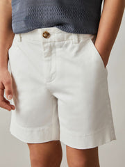 Reiss | 3-9 yrs Cotton Chino Shorts with Stretch in White