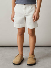 Reiss | 3-9 yrs Cotton Chino Shorts with Stretch in White