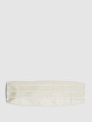 Reiss | Silk Cummerbund in Ivory
