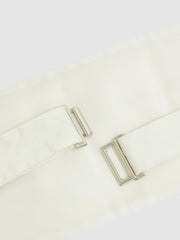 Reiss | Silk Cummerbund in Ivory