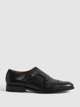Reiss | Leather Double Monk Strap Shoes in Black