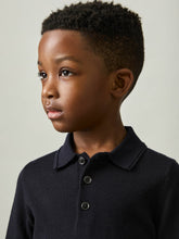 Reiss | 9-14 yrs Merino Wool Polo Shirt in Navy