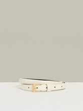 Reiss | Thin Leather Belt in Off White