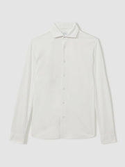 Reiss | Modal Blend Cutaway Collar Shirt in White