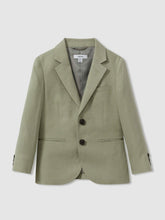 Reiss | 9-13 yrs Linen Single Breasted Blazer in Apple