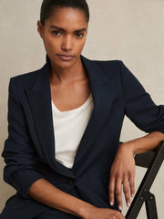 Reiss | Petite Tailored Single Breasted Suit Blazer in Navy