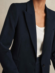 Reiss | Petite Tailored Single Breasted Suit Blazer in Navy