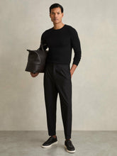 Reiss | Relaxed-Fit Pleated Tapered Trousers in Black