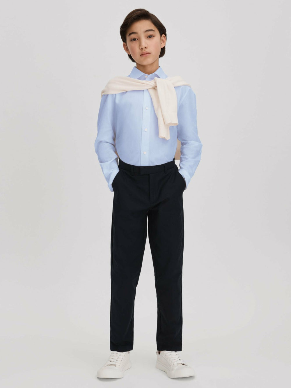 Reiss | 3-9 yrs Slim Fit Cotton Shirt in Soft Blue