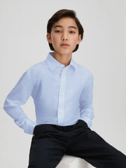 Reiss | 3-9 yrs Slim Fit Cotton Shirt in Soft Blue