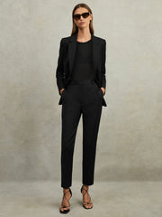 Reiss | Wool Blend Tapered Suit Trousers in Black