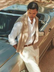 Reiss | Linen Button-Through Shirt in White