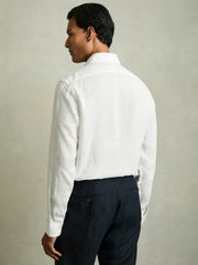 Reiss | Linen Button-Through Shirt in White