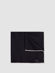 Reiss | Polka Dot Silk Pocket Square in Navy