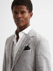 Reiss | Plain Silk Pocket Square in Black