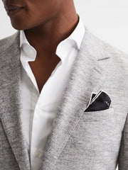 Reiss | Plain Silk Pocket Square in Black