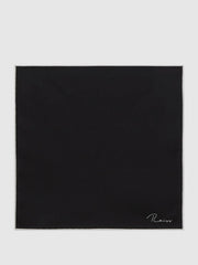 Reiss | Plain Silk Pocket Square in Black
