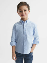 Reiss | 4-9 yrs Button Down Oxford Shirt in Soft Blue